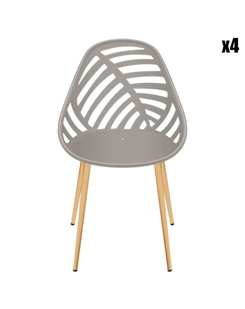4 Chaises Alameda taupe - 52.3x86.5x49 cm