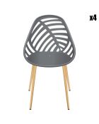 4 Chaises Alameda grises - 52.3x83.4x53.3 cm