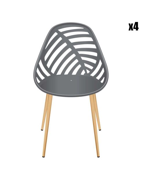 4 Chaises Alameda grises - 52.3x83.4x53.3 cm