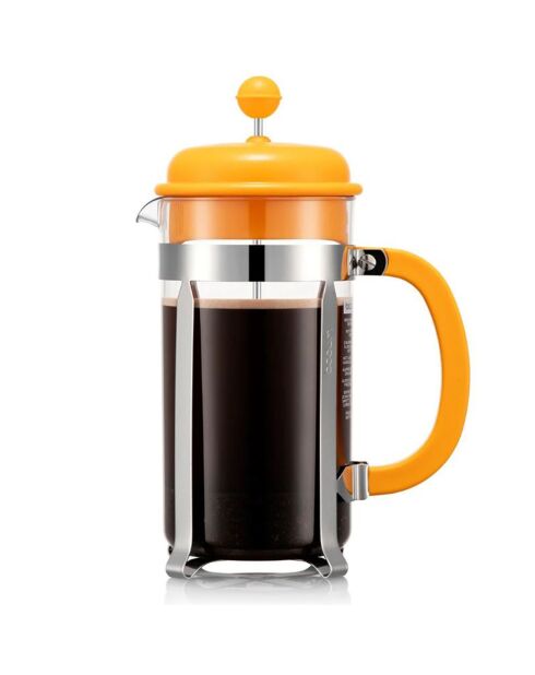 Cafetière à piston & 8 tasses Caffettiera jaune - 1L