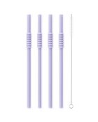 4 pailles en silicone Bistro violettes