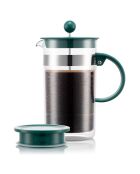 Cafetière à piston double paroi, avec couvercle extra, 8 tasses Bistro Nouveau verte - 1L