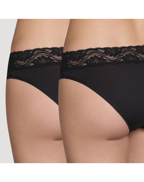 2 Culottes Coton Feminine noires