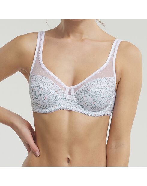 Soutien-gorge Generous Coton Bio imprimée cueillettes blanc/vert