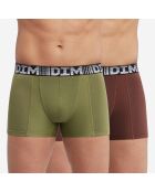 2 Boxers 3D Flex marron/vert