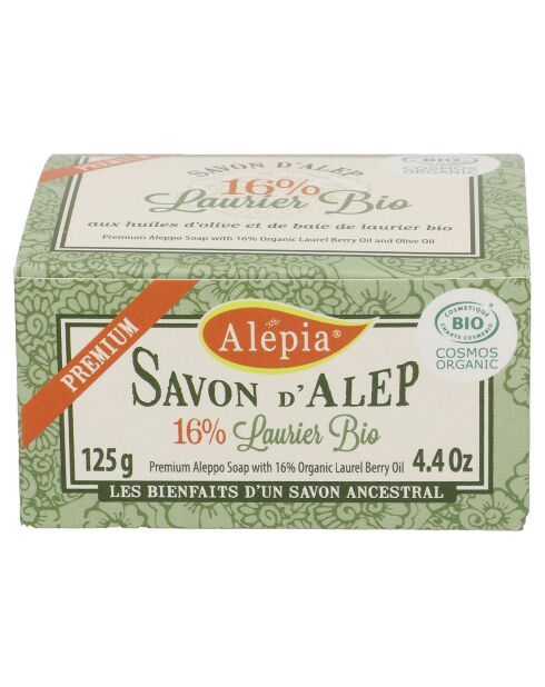 Savon d'Alep Premium 16% Laurier BIO - 125g