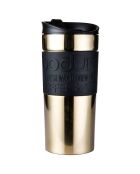 Mug de voyage isotherme en inox double paroi, couvercle à clapet Travel doré - 0.35L