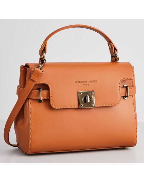 Sac à main en Cuir Swang camel - 28x20x11 cm