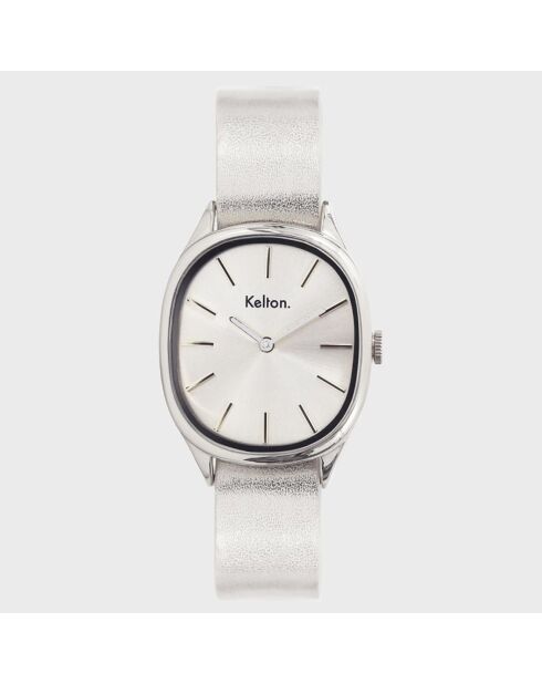 Montre Femme Quartz Colorama en Cuir argentée