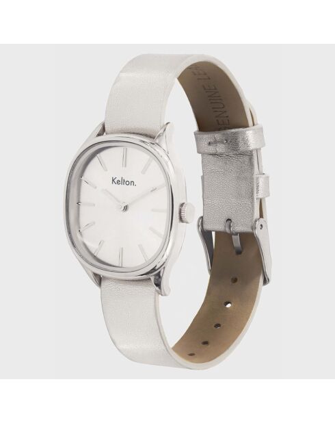 Montre Femme Quartz Colorama en Cuir argentée