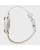 Montre Femme Quartz Colorama en Cuir argentée