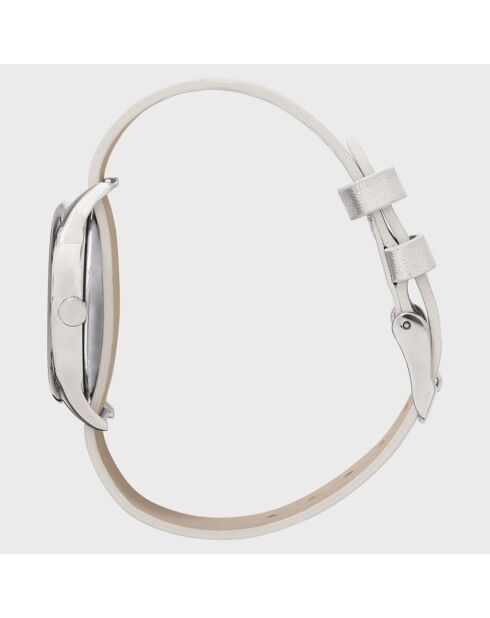 Montre Femme Quartz Colorama en Cuir argentée