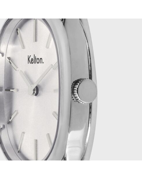 Montre Femme Quartz Colorama en Cuir argentée