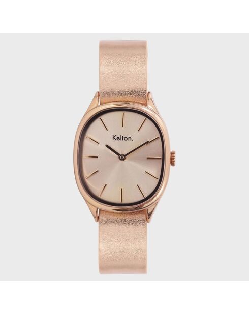 Montre Femme Quartz Colorama en Cuir rose doré