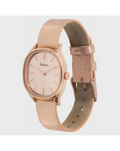 Montre Femme Quartz Colorama en Cuir rose doré