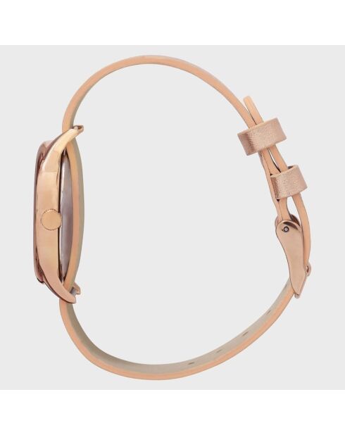 Montre Femme Quartz Colorama en Cuir rose doré