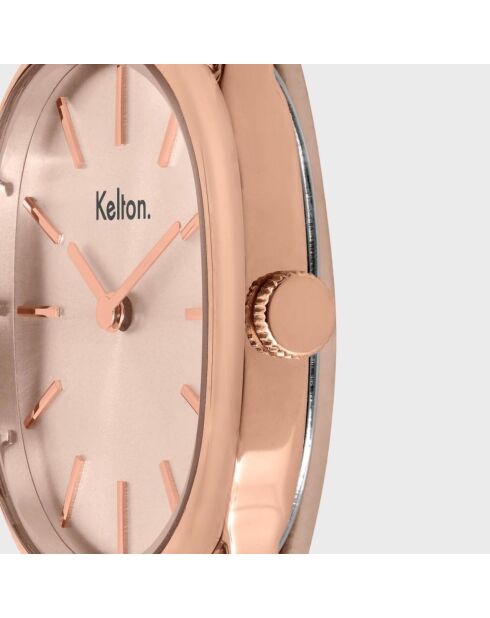 Montre Femme Quartz Colorama en Cuir rose doré