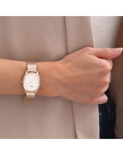 Montre Femme Quartz Colorama en Cuir rose doré