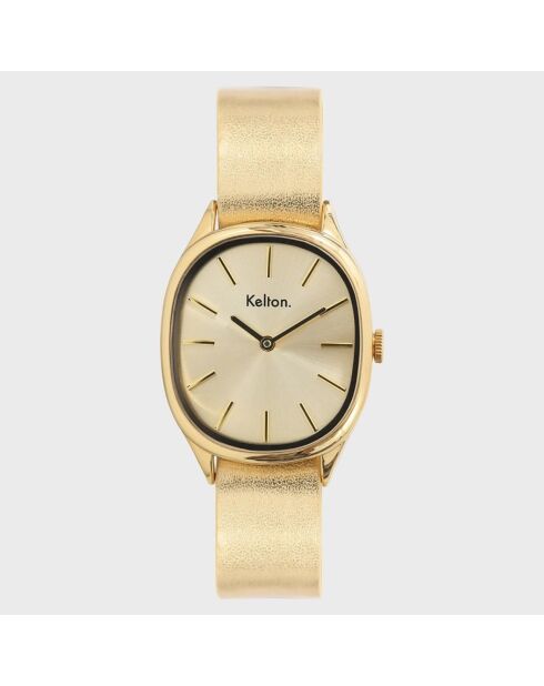 Montre Femme Quartz Colorama en Cuir dorée