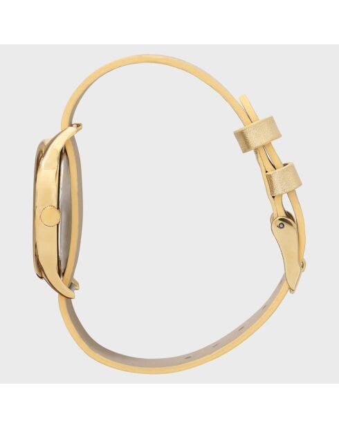Montre Femme Quartz Colorama en Cuir dorée