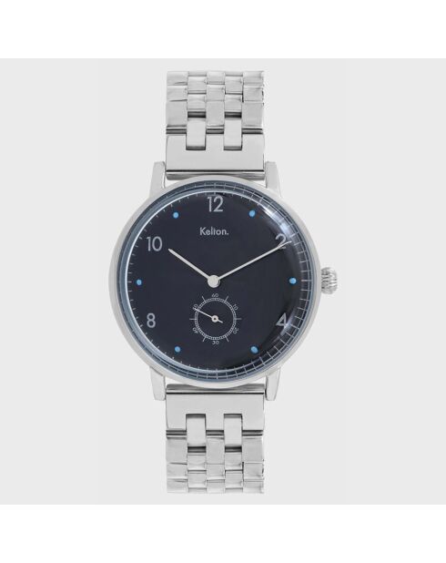 Montre Mixte Quartz Villa en Acier argenté/noir