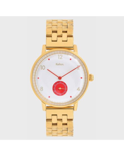 Montre Mixte Quartz Villa en Acier doré/rouge