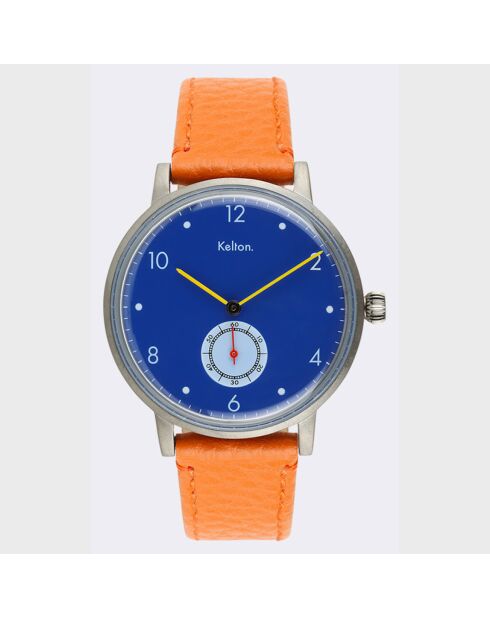 Montre Mixte Quartz Villa en Cuir bleu/orange