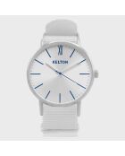 Montre Femme Quartz Idyllic en Tissu Nato blanche