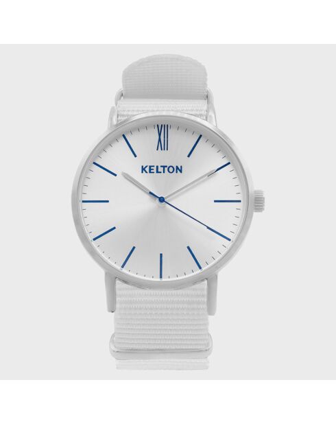 Montre Femme Quartz Idyllic en Tissu Nato blanche