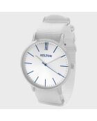 Montre Femme Quartz Idyllic en Tissu Nato blanche