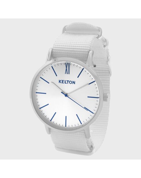 Montre Femme Quartz Idyllic en Tissu Nato blanche
