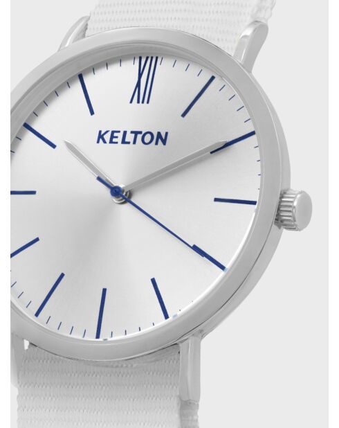 Montre Femme Quartz Idyllic en Tissu Nato blanche