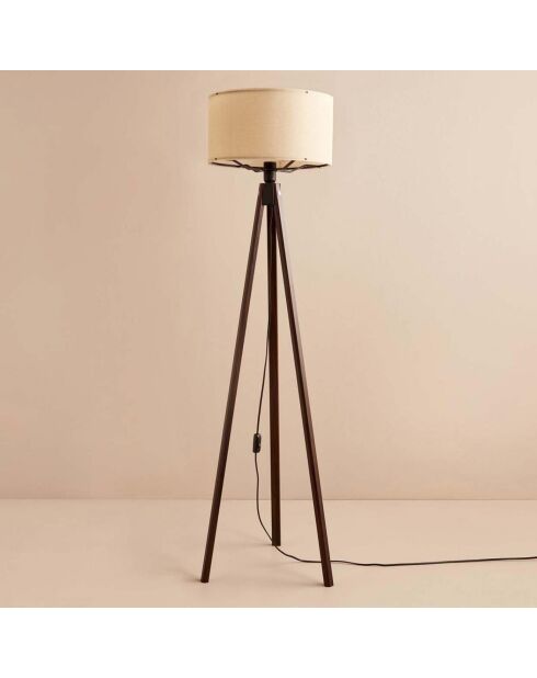 Lampadaire AYD crème/marron - 140x20 cm