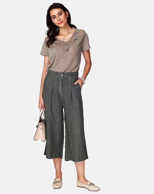 Pantalon 100% Lin Izzie kaki claire