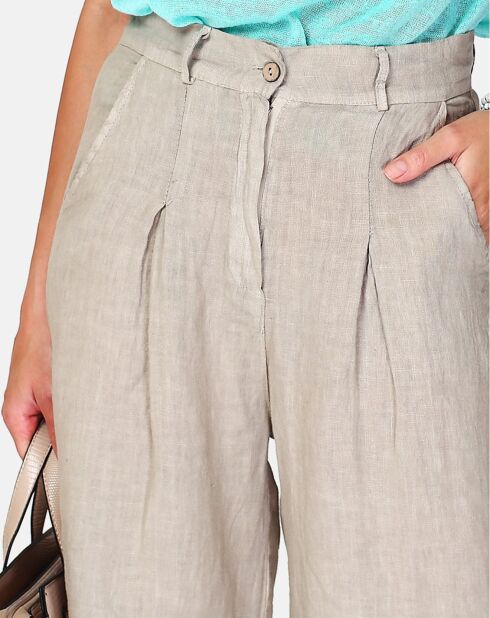 Pantalon 100% Lin Izzie beige