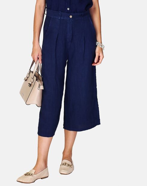 Pantalon 100% Lin Izzie marine
