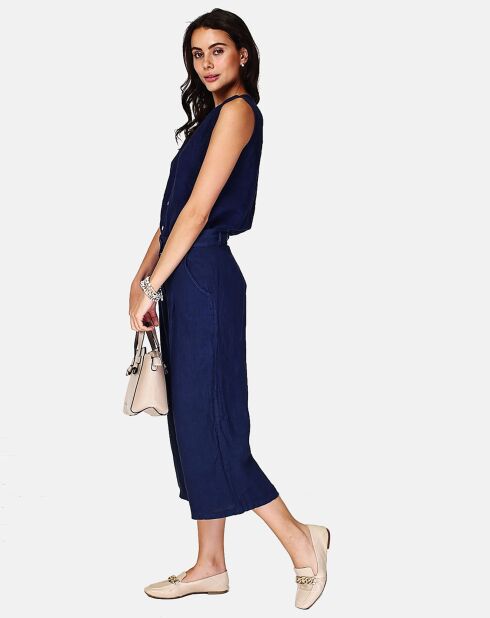 Pantalon 100% Lin Izzie marine