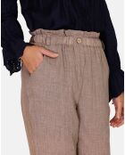 Pantalon 100% Lin Floriane desert