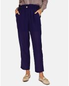 Pantalon 100% Lin Floriane marine