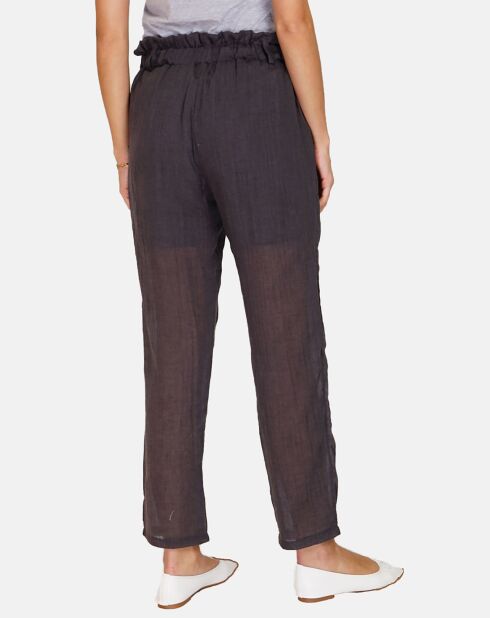 Pantalon 100% Lin Floriane noir