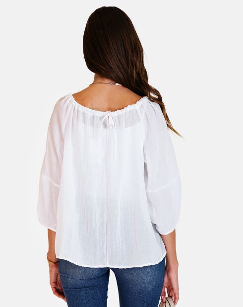 Top 100% Lin Adele blanc