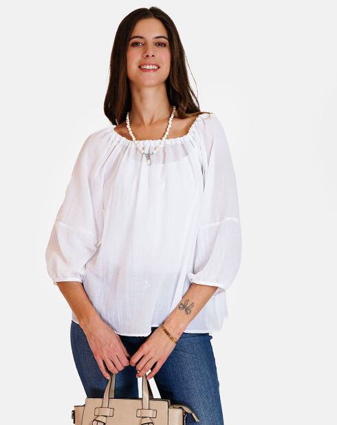 Top 100% Lin Adele blanc