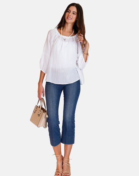 Top 100% Lin Adele blanc
