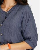 Chemise 100% Lin Alma marine délavé