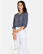 Chemise 100% Lin Alma marine délavé