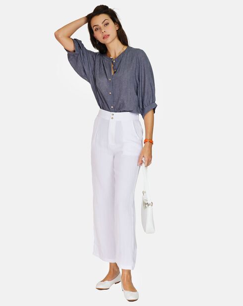 Chemise 100% Lin Alma marine délavé