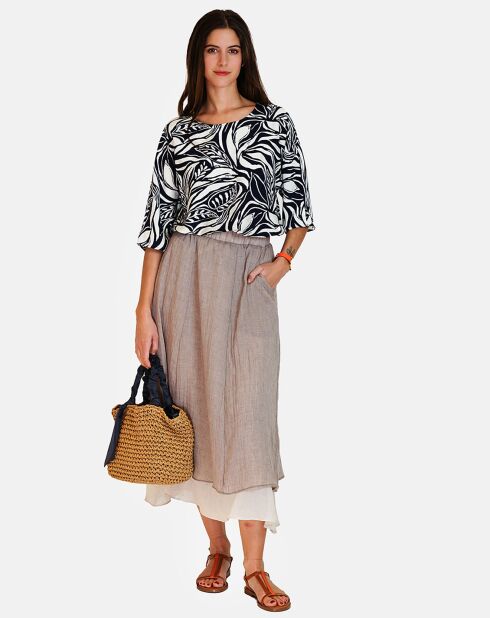 Jupe 100% Lin Angela beige