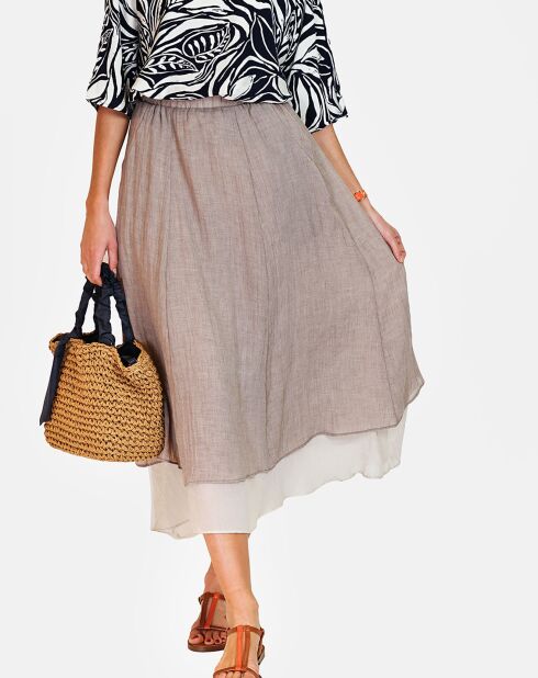 Jupe 100% Lin Angela beige