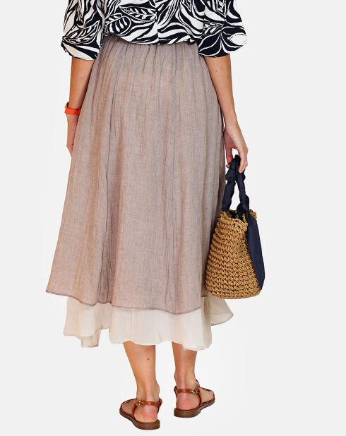Jupe 100% Lin Angela beige