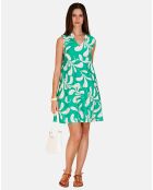 Robe en Lin mélangé Jade émeraude